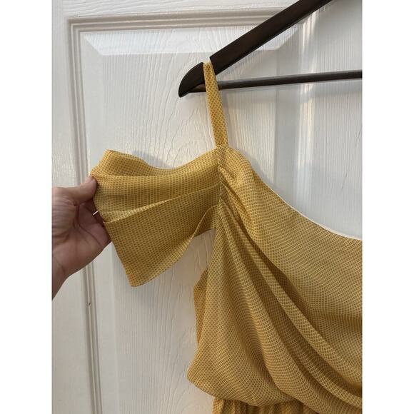 Judith March Dress Yellow Gold One Shoulder XS - Picture 3 of 7